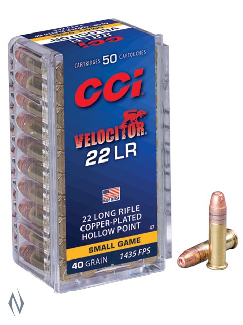 CCI 22LR VELOCITOR 40GR HP HV 1435FPS (50PK)