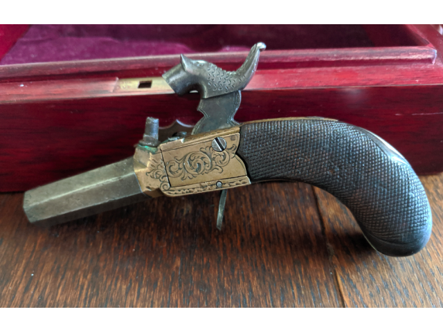 Antique 1850s Pocket Pistol / Ladies Muff Pistol Boronia