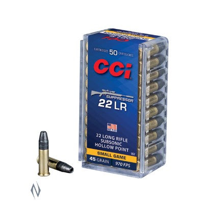 CCI 22LR SUPPRESSOR 45GR HP 970FPS C957