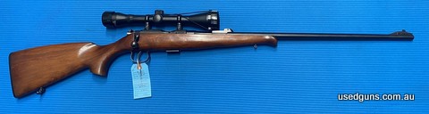 Good condition Brno 2 in 22LR. Has a Nikko Stirling Silver Crown 6x40 scope mounted. Class is clear and comes with scope caps. Barrel in very good condition. Gr