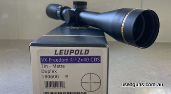 New-unused and never mounted. VX Feedom 4-12x40 CDS. Save $ over shop retail. Leupold lifetime warranty. Price includes post