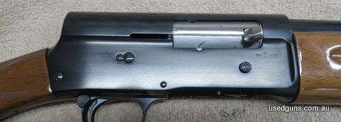 Browning A5 semi auto, 30 inch plain barrel, full choke, desirable 2 piece loading gate, rounded pistol grip, 14 5/8" length of pull to original Browning butt p