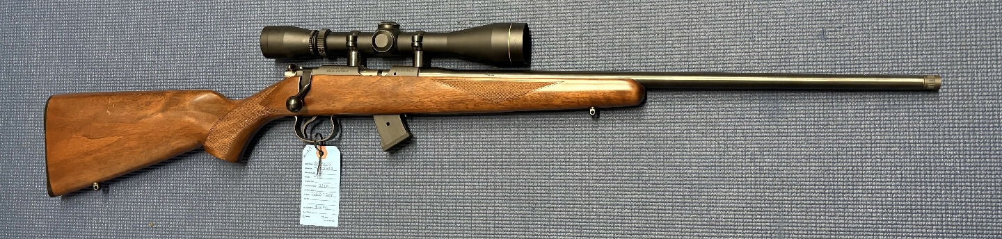Safari firearms sale! Excellent condition CZ 452 in 22LR. Has a Leupold VX-1 4-12x40 scope mounted. Cycles well. Great woodwork.