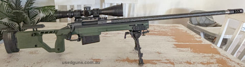 Rem 700 trued action Over size bolt handle Cerekoted Triggerwork 26‚Äö√Ñ√π proof research carbon sendero barrel with break KRG xray chassis with 5 shot acis mag