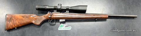 CZ 452-2E chambered in 17 HMR. Gun is in excellent condition. Features a Nikko Stirling Platinum 4-16x50, 30mm rings, 5 shot steel magazine, beautiful walnut st
