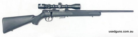 Good condition and topped with a Bushnell 3-9x40 scope, this Savage is ready to go! It has not fired many rounds and could be described as excellent except for 