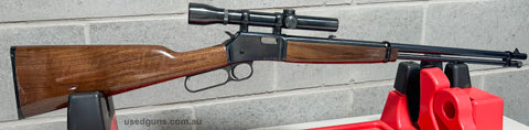 As new condition Browning BL22 Grade 1. No visible marks or wear. Fitted with quality scope rings and a period Weaver MicroTrac K2.5 scope, imported from USA. $
