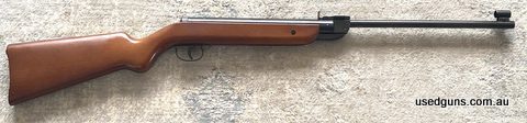 A Quality German made air rifle.Ideal traing gun. Not to difficult for young kids to cock. More than capable of taking the stuffing out of Myna Birds