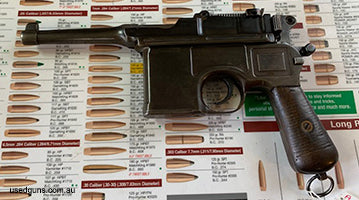 Scarce Mauser C96 Bolo. V/G working order. Barrel a little frosty but clear lands. All matching numbers.