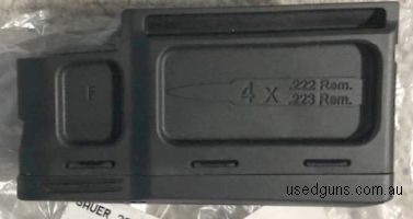NEW Sauer S100 rifle 222/223 magazine 4rnd. Not required now. Must have appropriate licence. Phone 0429849007. If reply by email please forward return phone num