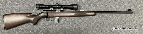 Very good condition Sportco 66D in 22LR. Nikko Stirling Special 6x42 mounted. Detachable 10 round magazine. Great little plinker. $65 freight to your dealer Aus