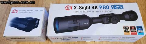 Atn x sight 4k pro 5x20 day night scope with Atn abl 1500 as new has been used once everything works as it should as new still has all the factory stickers with