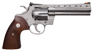 COLT
SP5WTS
PYTHON
357 MAGNUM
6 SHOT
5 INCH BARREL 
STAINLESS STEEL
COLT CHECKERED TIMBER GRIPS
ADJUSTABLE REAR SIGHT
RED RAMP FRONT SIGHT

SPECIAL NEW $2990