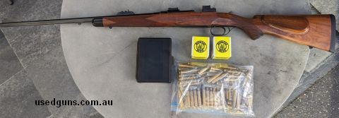 Custom mauser rifle in a classic calibre. This rifle is ready to hunt with. All metalwork is rust blued and is in excellent condition. The rifle is fitted with 