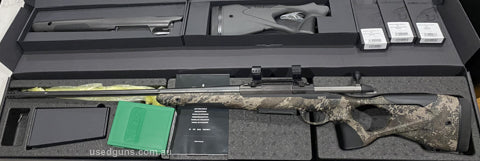 Brand new Sako S20 in 6.5prc strata hunter (camo stock). Comes with spare S20 grey hunter stock, S20 rail in 20MOA, set of 30mm and 1inch rings, a set of RCBS f