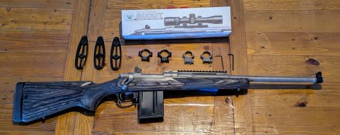 For Sale. Ruger model 77 Gunsite Scout .308 18" Stainless Steel - condition Very Good. Original sights and scout rail currently fitted to rifle. Also Includes: 