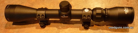 For sale is a Olivon Tracker 3-9x40 scope in excellent condition with Picatinny mounts fitted. Happy to send more pics to your phone. Happy also to post at buye