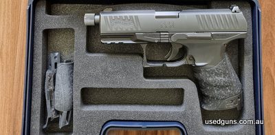Walther PPQ Navy M1 Paddle magazine release, thread barrel with 6 factory magazines (Over 150 new each) and case.
