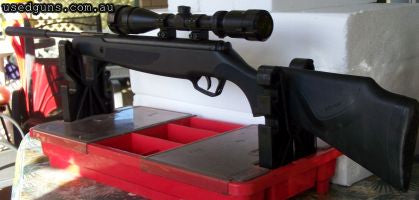 Very powerful air rifle in .177 with factory scope featuring forward parallax adjustment. Just not being used anymore Plus postage.