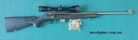 Marlin 982S in 22 WMR, excellent condition, Nikko Stirling 3-9x40 scope, stainless barrel and action, comes with an additional 7 round magazine unused in packet