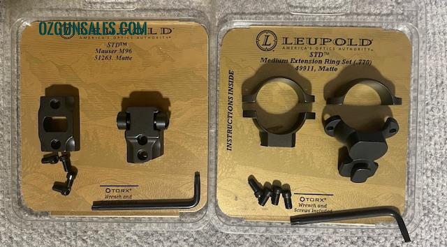 Leupold Mauser 96 Rifle Extended 1" Mounts NEW