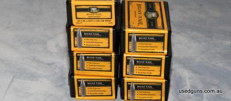 700 Speer 120 grain Boat Tail Soft point projectiles. New in sealed boxes. Price includes express postage.