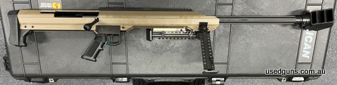 Brand new and in stock for immediate delivery. Barrett M99 50 BMG rifle in FDE. 29" Fluted Barrel with brake. Comes with Factory Bi-pod and picatinny rail and i