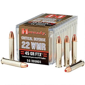 HORNADY
H83200
CRITICAL DEFENSE
22WMR, 45GR
POLYMER TIP AMMO

SPECIAL
$27.50 /PER 50
$275 /PER 500